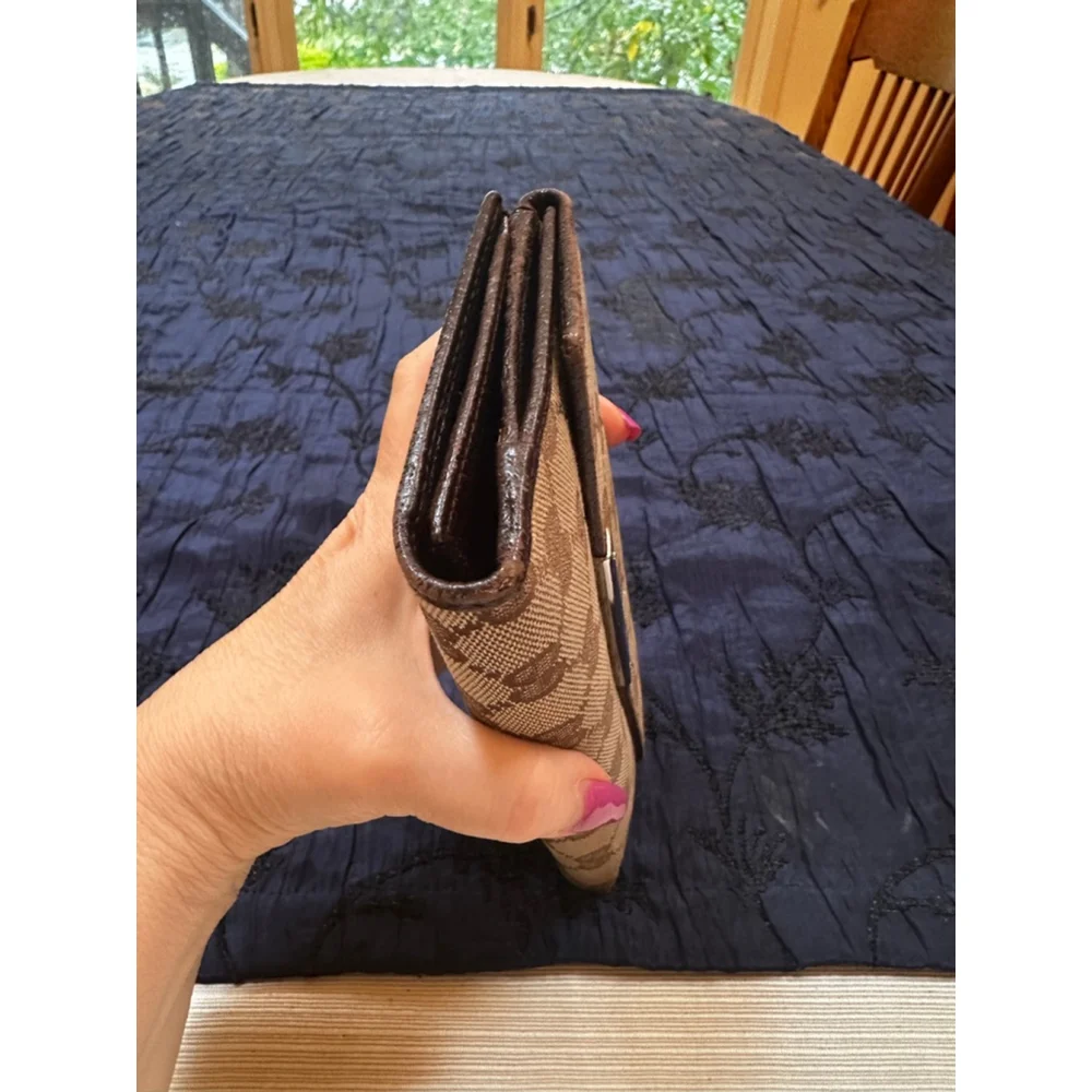 Gucci GG Beige & Brown Monogram Canvas & Leather Long Snap Wallet - Picture 7 of 16